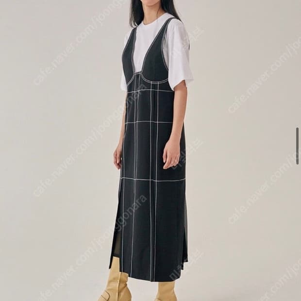 로우클래식 스티치 드레스-블랙