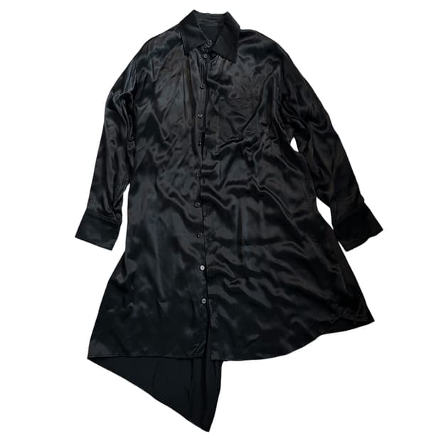 요지야마모토 Yohji Yamamoto 레이온 아시메트리 롱 셔츠