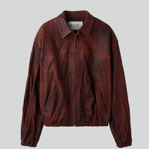 렉토 빈티지 이펙트 레더 점퍼(레드브라운) M 사이즈