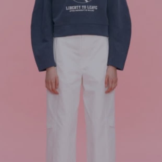 아위 크롭 맨투맨 Free _ 여성