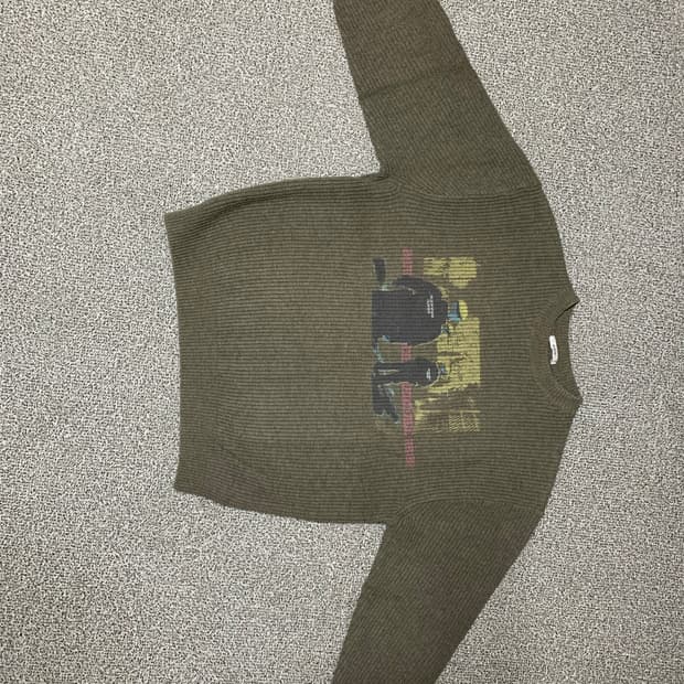 Etce 카키 프린팅 니트