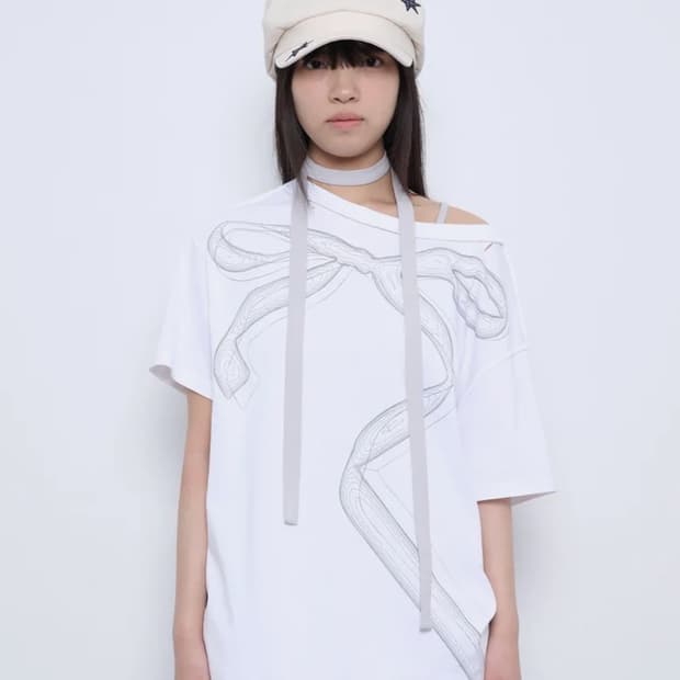 뚜오미오 DAMAGED T-SHIRTS [WHITE]