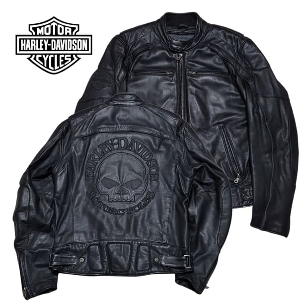 (m) 할리데이비슨 스컬 가죽자켓 할리데이비슨 라이더자켓