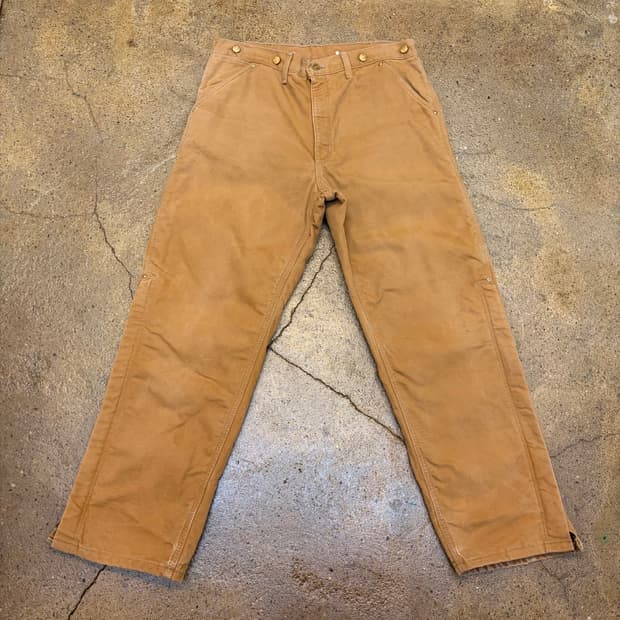 90s Made in USA 빈티지 칼하트 샌드스톤 싱글니 패딩 워크팬츠