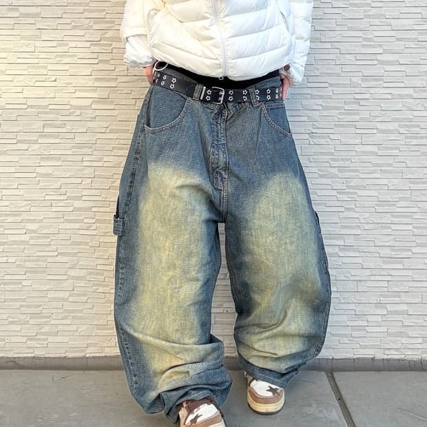 90s ARTERY 올드스쿨 힙합 와이드 데님 팬츠
