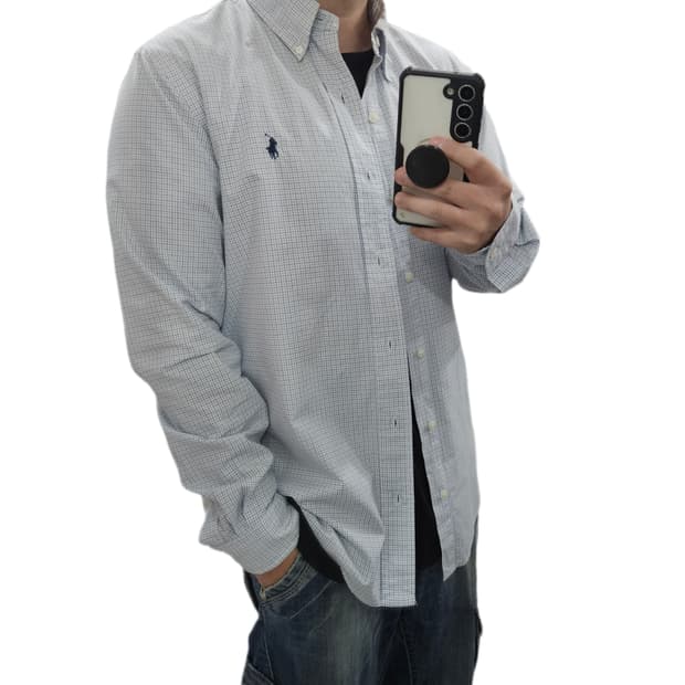 폴로 옥스포드 체크 셔츠 커스텀핏 M 95
