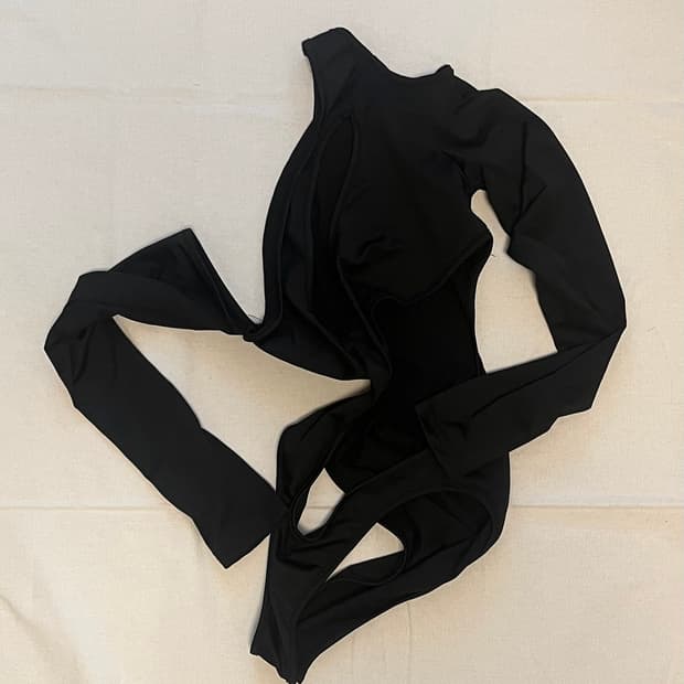 black cutout bodysuit