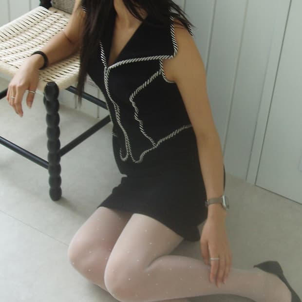 90’s Tadashi piping mini dress