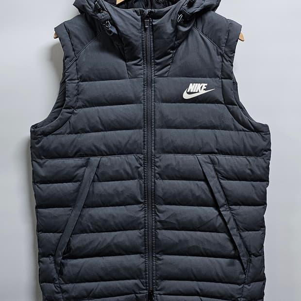 나이키 덕다운 후드 패딩조끼 L