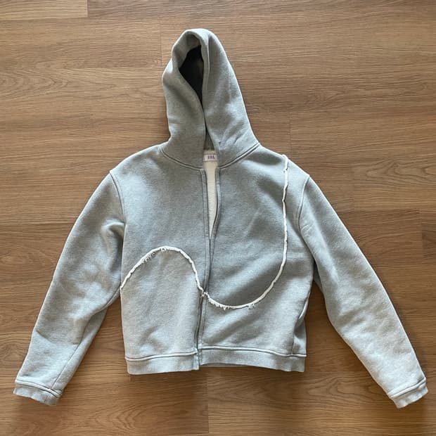 [XL] ERL 그레이 크롭 후드집업