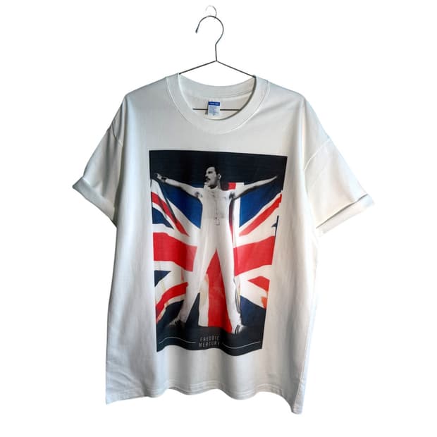 퀸 프레디머큐리 영국국기 빈티지무드 티셔츠 