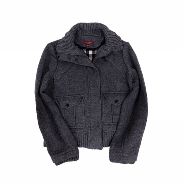 버버리 하이넥 울 자켓