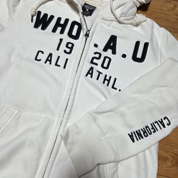 후아유 화이트후드집업