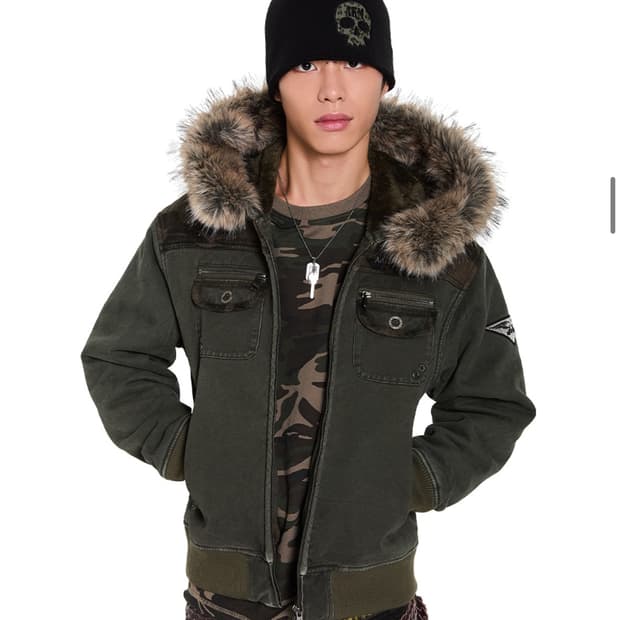 [새상품 2] 아캄 퍼 카모 후드집업 자켓