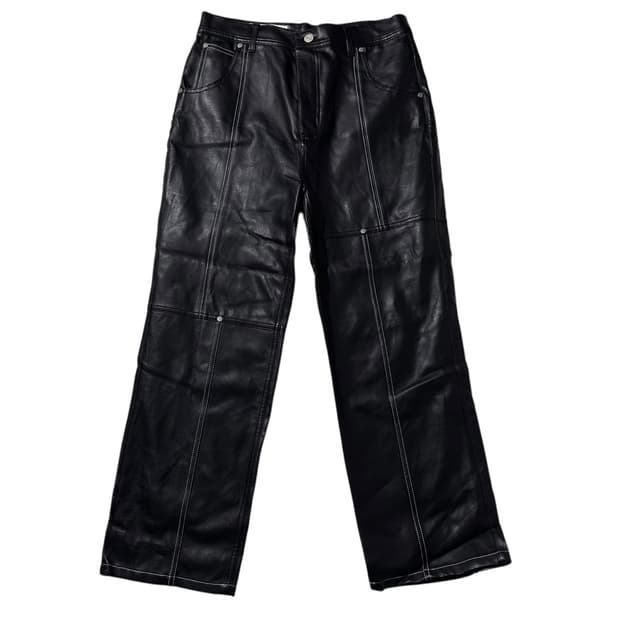 앤더슨벨 보이 레더 패널 크롭 팬츠