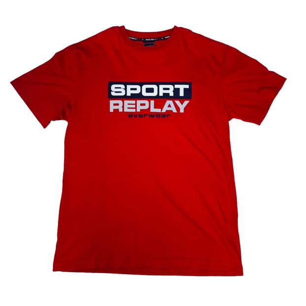 빈티지 00s 스포트리플레이 SPORTREPLAY 로고 티셔츠 M