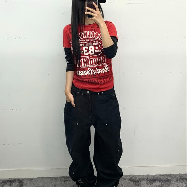 Y2k 레이어드 티셔츠