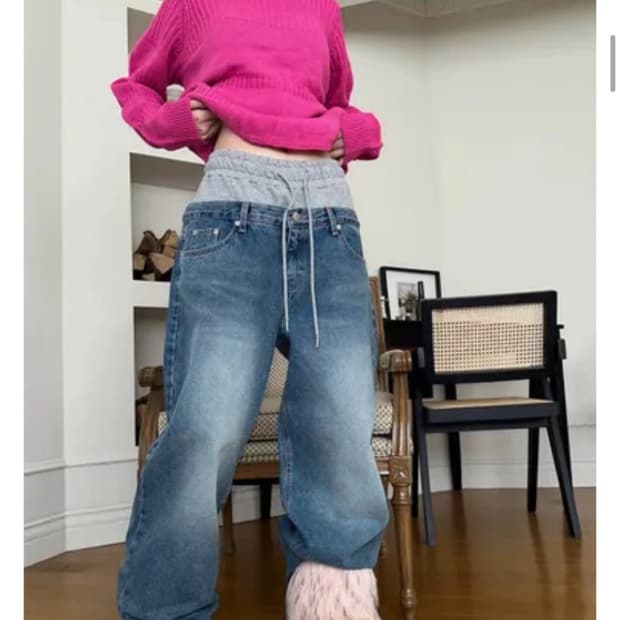 데님와이드 팬츠