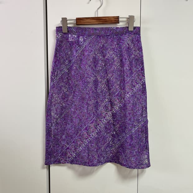 레이어링 바이올렛 레이스 스커트