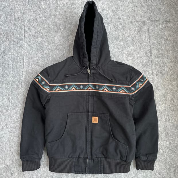 S 칼하트 블랙 몬타나 루즈핏 아즈텍 덕 액티브 자켓 