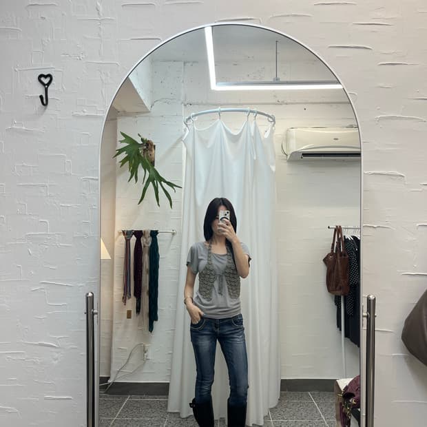 스키니핏 칠부 데님 팬츠