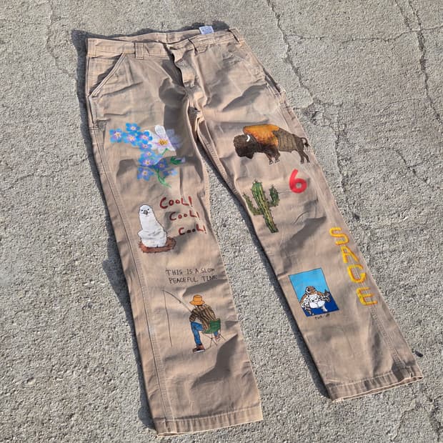 칼하트 핸드드로잉 팬츠
