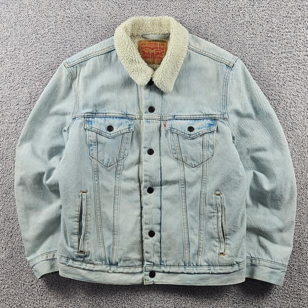 리바이스 쉐르파 라이닝 워싱 데님 트러커 자켓 ( M ) / 11022