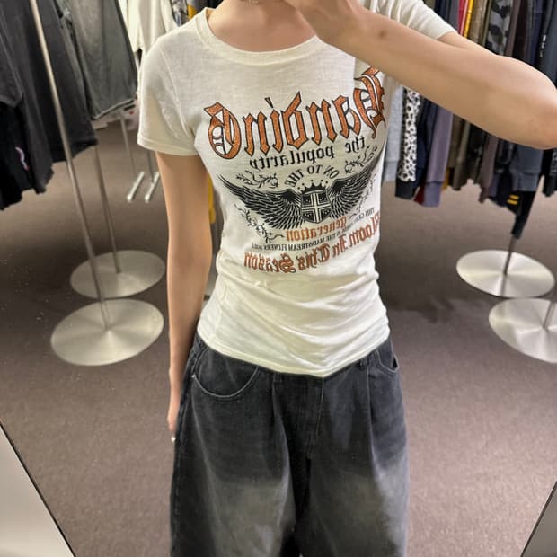 M)Japanese vintage y2k 펑크 레터링 반팔