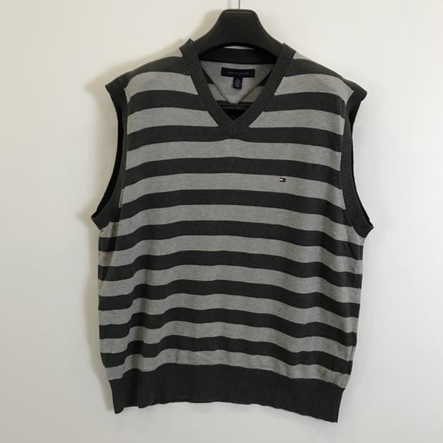 타미힐피거 니트베스트조끼 스트라이프 [XL]