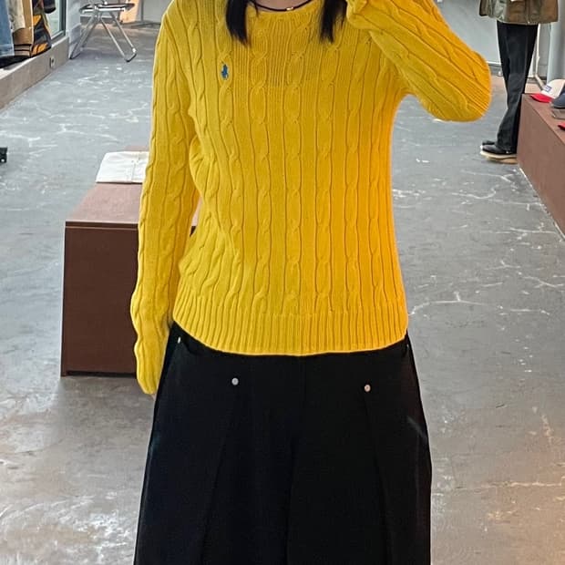 폴로랄프로렌 옐로우 케이블 니트 H1585