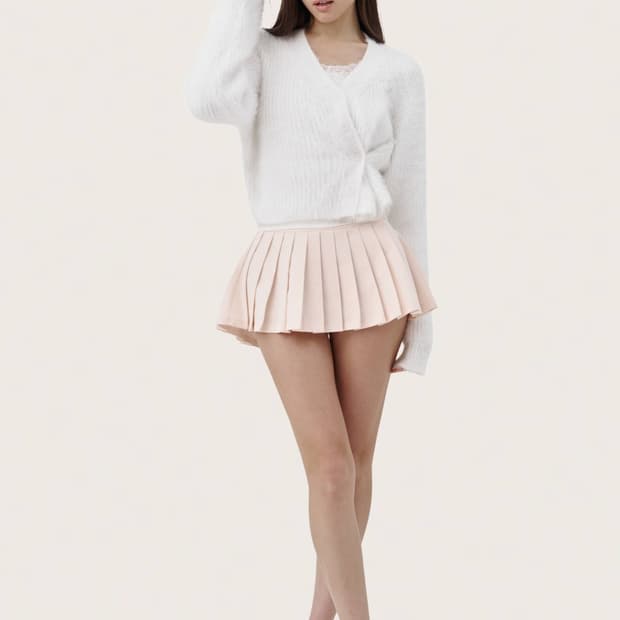 클리시어 클래식 슈가플럼 가디건 화이트