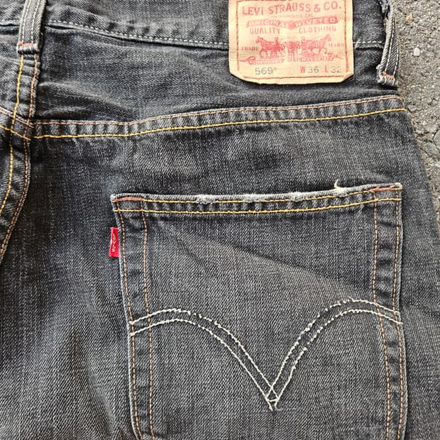 00’s 리바이스 569 흑청 데님 36/32