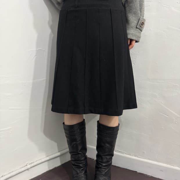 wool midi skirt