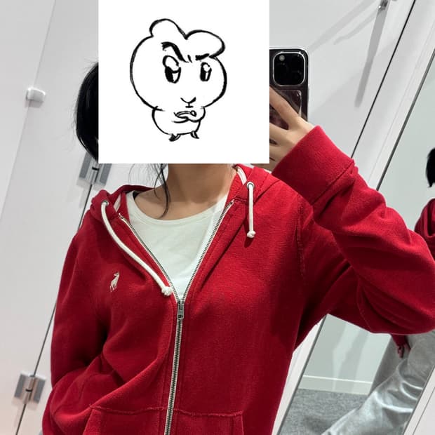 아베크롬비 레드 후드집업