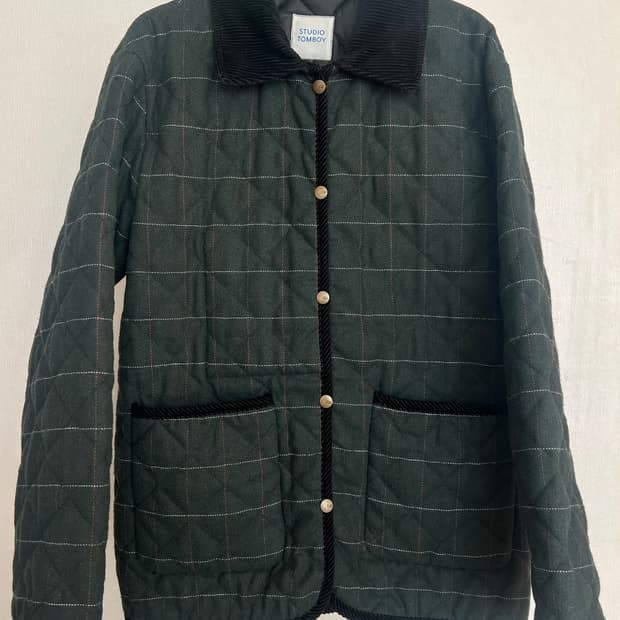 STUDIO TOMBOY Corduroy-Collar Quilted Ch