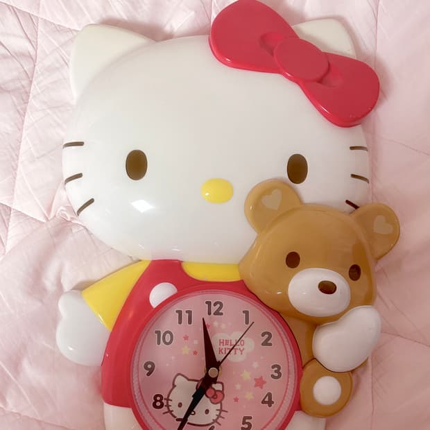 고전 키티 헬로키티 대형 벽 시계 엔젤 소품