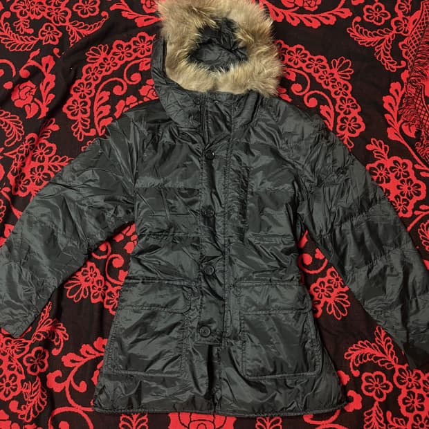 vintage y2k punk fur hood jacket