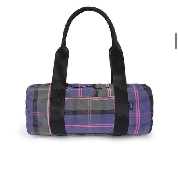 바니쉬먼트 체크 더플백 Check duffle bag_navy
