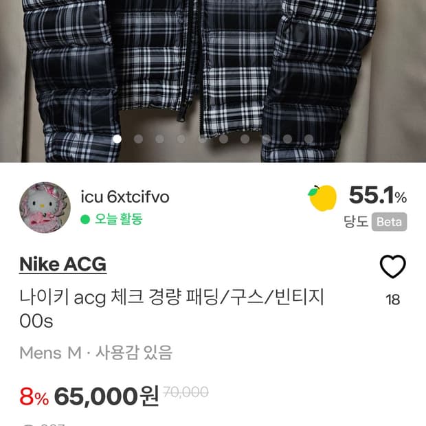 💥오늘만 급처💥나이키 acg 경량패딩
