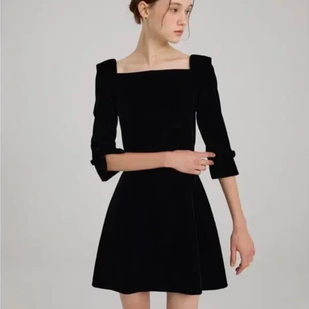 플로움 벨벳 리본 드레수