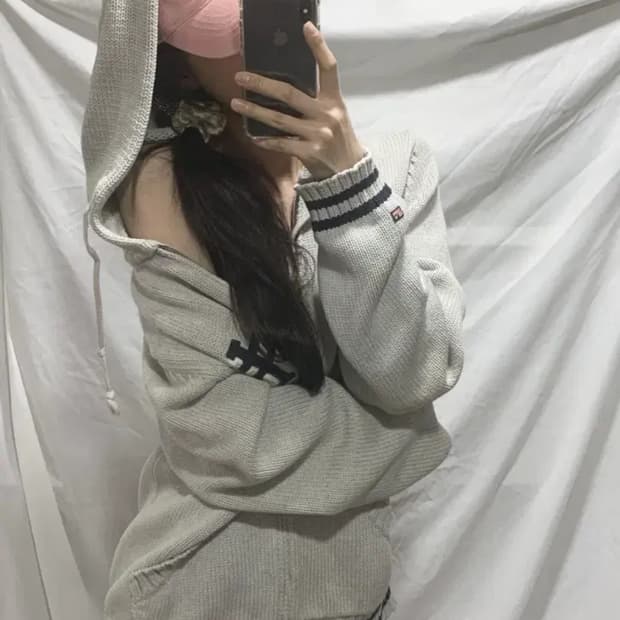 폴로 릴프로렌 니트후드집업, 그레이