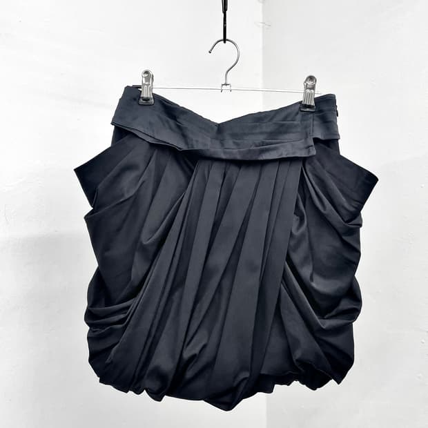 타임 아방가르드 플리츠 셔링 스커트 *레어