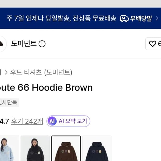 도미넌트 브라운 후드티