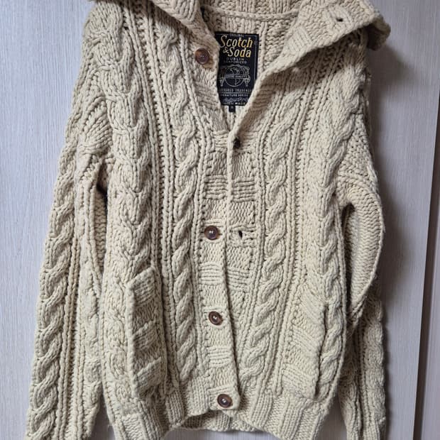 스카치앤소다 케이블니트 가디건 꽈배기가디건 S