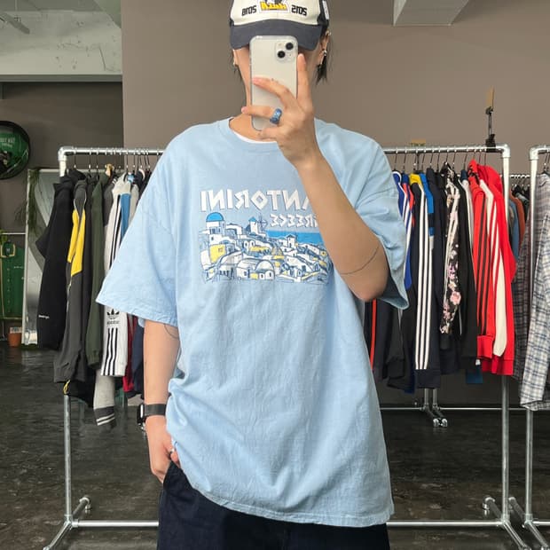 빈티지 프린팅 반팔 티셔츠