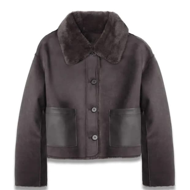 도프셉 리버시블 포인트 무스탕 그레이