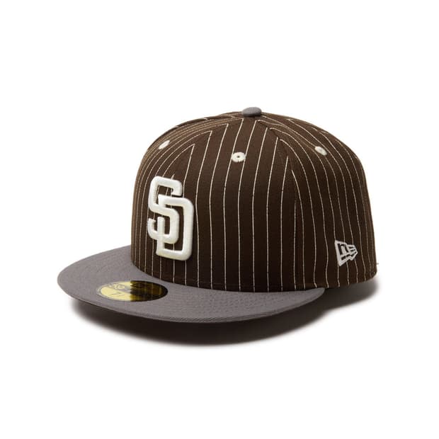 뉴에라 샌디에이고 브라운 59FIFTY Pinstripe 캡 모자 7 5