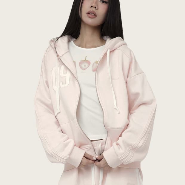 클리시어 09 후드집업 핑크
