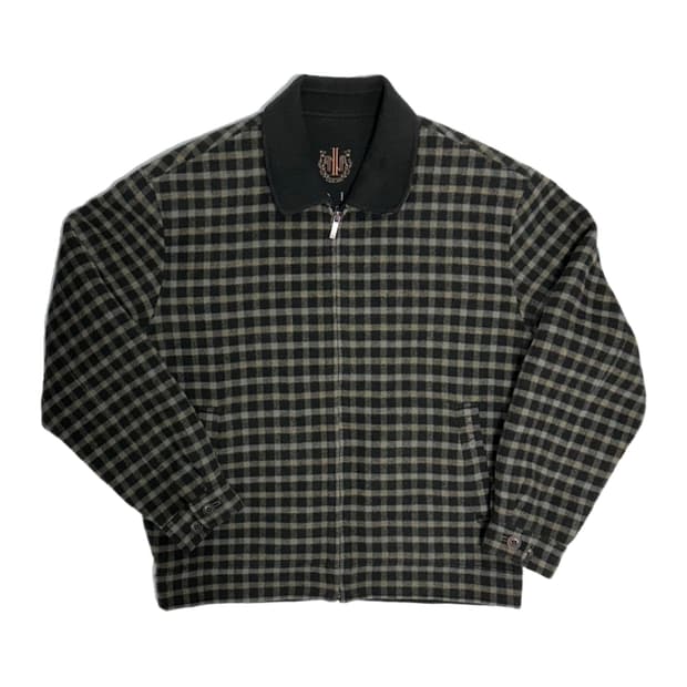 인디안 체크 모직자켓 블루종