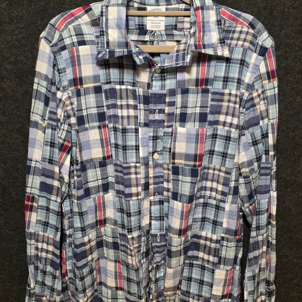 브룩스 브라더스 패치워크 마드라스 체크 셔츠